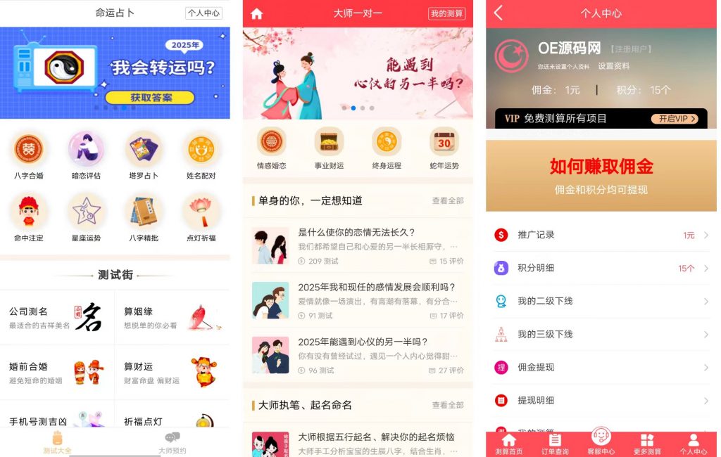 图片[1]-占卜网 | 2025最新付费测算系统，感情运势、起名算命网站源码【修复版本】-OE源码网